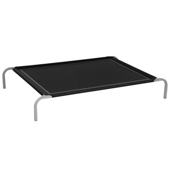 PawHut Cama Elevada para Mascotas 130x90x20cm Marco de Acero Transpirable para Perros Gatos para Dormir Relajar Negro   Aosom España
