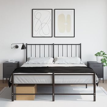 Mesitas De Noche (2 Unidades) - Mueble De Dormitorio - Acero - Gris Antracita (36x39x50.5cm)
