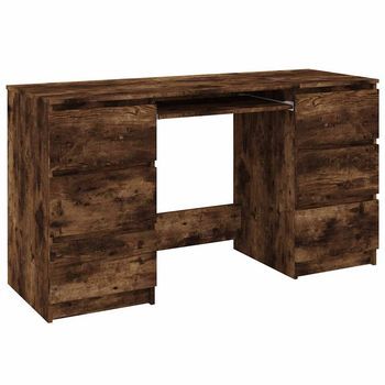 Mesa De Escritorio | | Escritorio De Despacho | Escritorio Madera Contrachapada Roble Ahumado 140x50x77 Cm