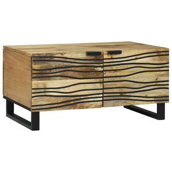 Mesa De Centro Natural 80 X 50 X 40 Cm Madera De Ingeniería Vidaxl