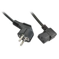 2m angled schuko to c13 mains cable