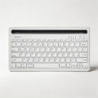 teclado bluetooth espanol sodany multidispositivo ultrafino silencioso recargable con soporte para tablet