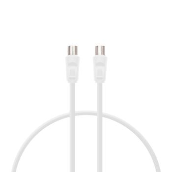 PcCom Essential Coaxial Cable 3C-2V 9.5 mm Macho / 9.5 mm Hembra 0.5 m Blanco