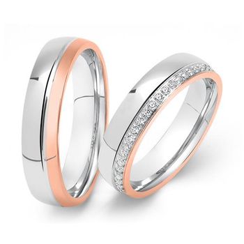 Alianzas de plata 925 bicolor