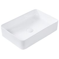 lavabo sobre encimera bano clasico ceramica blanco acabado brillante rectangular 51 x 34 cm chivana