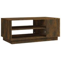 mesa de cafe - mesa de centro madera de ingenieria roble ahumado 102x55x43 cm