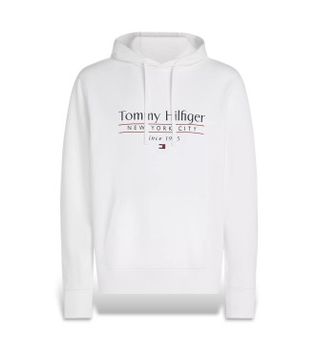 Tommy Hilfiger para hombre. MW0MW38672 Sudadera con capucha y logo blanco (XXL), Casual, Algodón