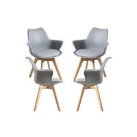 pack 4 sillones synk - gris claro