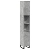 armario de bano madera contrachapada gris hormigon 30x30x190 cm vidaxl