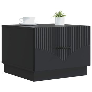 Mesa De Café - Mesa De Centro - Mesa Baja Negro 49 X 50 X 37 Cm Madera De Ingeniería