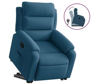 Vidaxl sillón reclinable elevable de terciopelo azul