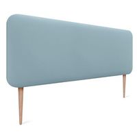 dhome cabecero tapizado liso redondeado polipiel con patas para pared acusticos cabeceros absorbentes cabezal cama dormitorio celeste 145cm