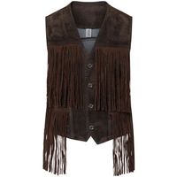 liu jo chaqueta de punto chaleco con flecos en tejido flocado para mujer