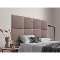 dhome cabecero tapizado para camas de 95cm compuesto de paneles autoadhesivos intercambiables de terciopelo premium cama lujo dormitorio acolchado marron 95cm
