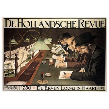 Legendarte - Cartel Publicitario Vintage De Hollandsche Revue - Cuadro Lienzo, Impresión Digital Cm. 50x70