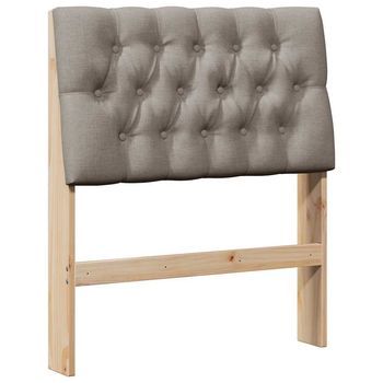 Cabecero Tapizado Taupé 75 Cm Madera De Pino Macizo Vidaxl