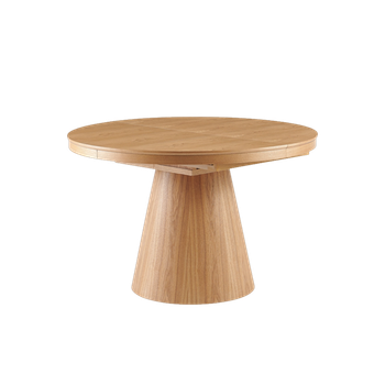 Mesa De Comedor Redonda Extensible Cassie Madera Natural
