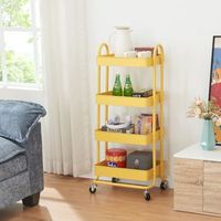 carro de servicio pyhanta con 4 cestas acero 104x46x35 cm - amarillo encasa