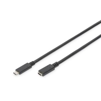 Digitus Cable Alargador USB-C a USB-C 0.7m Negro