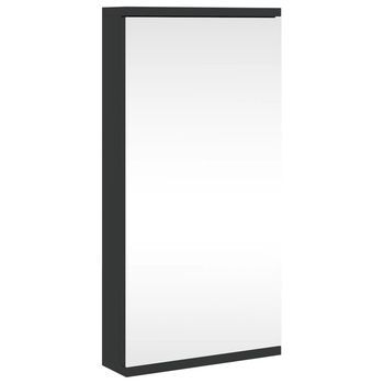 Mueble De Baño De Esquina Con Espejo Negro 30x24x60 Cm Vidaxl