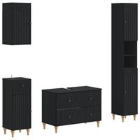 juego de armarios de bano de 4 piezas alkmaar negro vidaxl