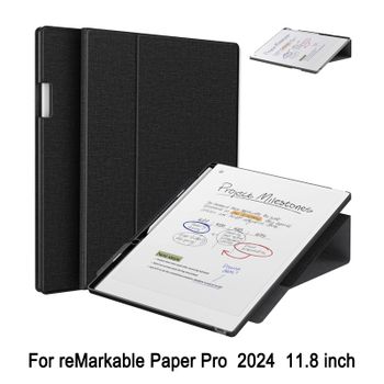 Funda de Cuero para PC de 11.8'' para ReMarkable Paper Pro 2024, Funda Protectora Giratoria con Soporte para EBook de 11.8 Pulgadas