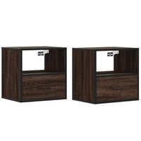 mesitas de noche pared 2 uds color roble marron 40x31x395 cm vidaxl