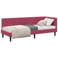 cama individual  cama para adulto  estructura de cama en esquina rojo vino 80 cm x 200 cm