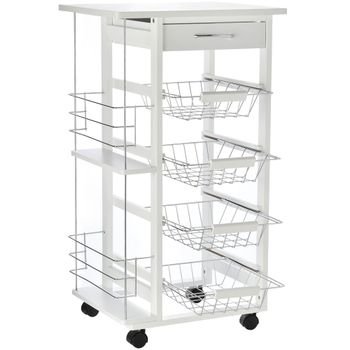 Carrito de cocina 47x37x83 cm blanco