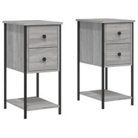 mesitas de noche 2 uds madera de ingenieria gris 32x42x70 cm vidaxl