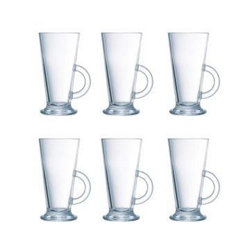 Set 6 tazas altas vidrio templado transparentes 29 cl