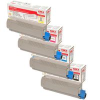 original multipack oki c5550 mfp printer toner cartridges 4 pack -43324424