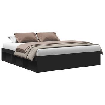 Estructura De Cama Doble Sin Colchón Negro 180x200 Cm Vidaxl
