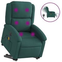 sillon de salon  silla  sillon masaje electrico reclinable elevable tela verde oscuro