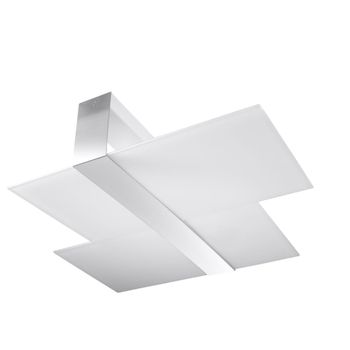 Lámpara de techo cromo/blanco acero/vidrio alt. 11 cm