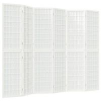 biombo plegable con 6 paneles estilo japones blanco 240x170 cm vidaxl