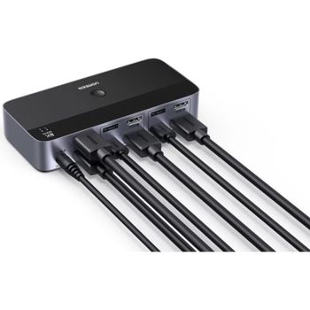 Conmutador KVM Ugreen HDMI 2.1 2x2 con USB 3.0 y USB-C