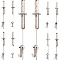 gancho para colgar cuadros  gancho rm con ajuste manual  cable de acero de 2 m  altura regulable  soporta hasta 15 kg  incluye taco expansivo
