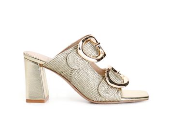 zapatilla con bordado de cordón gold