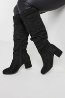 limited collection botas negras drapeadas con tacon