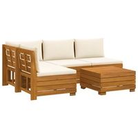 5 uds conjunto de sofas de exterior madera de acacia solida vidaxl