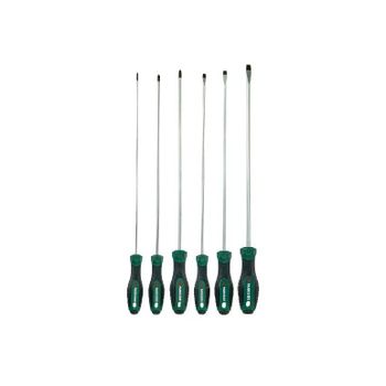 Parkside - Juego de destornilladores largos de 6 piezas con mangos ergonómicos y puntas magnéticas para taller y electricidad