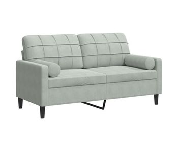 Vidaxl sofá de 2 plazas con cojines terciopelo gris claro 140 cm