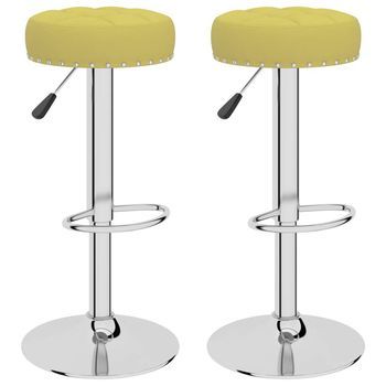 Taburetes De Cocina 2 Unidades De Tela Verde Vidaxl