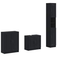 juego de armarios de bano de 3 piezas utrecht negro vidaxl