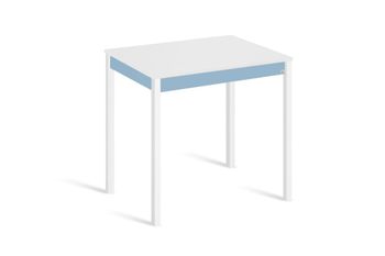 Mesa de cocina alta fija 120x80 cm azul pata blanco
