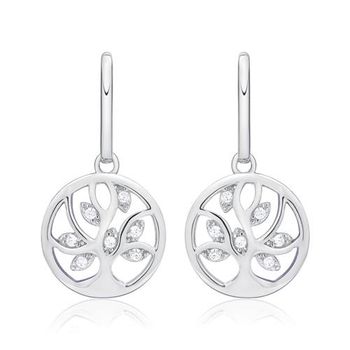 Pendientes plata 925 circonita pulida