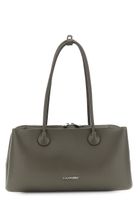 shopper efecto saffiano con asas tubulares y compartimento central anthracite