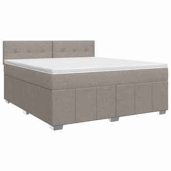 Cama Tapizada 202x183,5x88 Cm Tejido - Taupe
