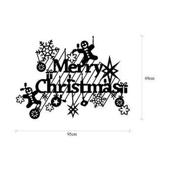 Decoración Pared De Metal Xmasblack-23 Negro 95x69 Cm